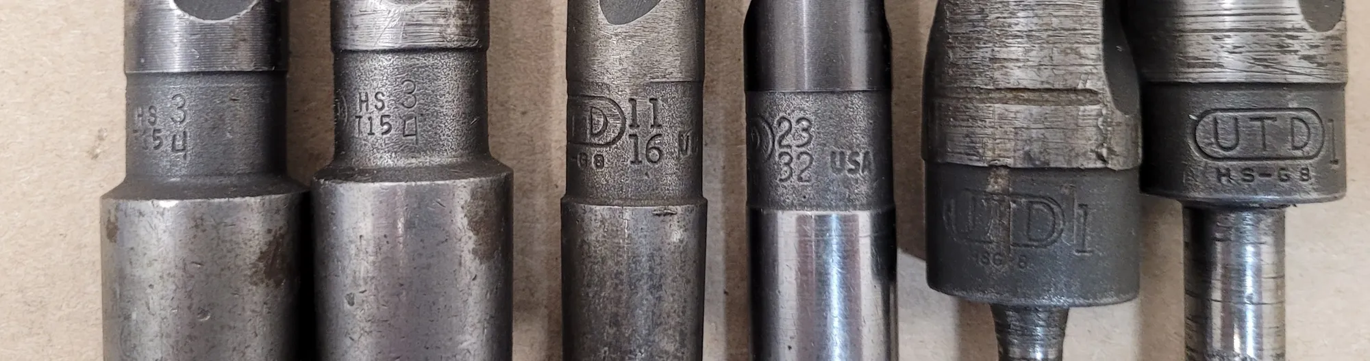 UTD HSS TWIST DRILL SET, 6 PIECES, 11/16"-1", MT2/MT3 TAPER AND STRAIGHT SHANKS - undefined
