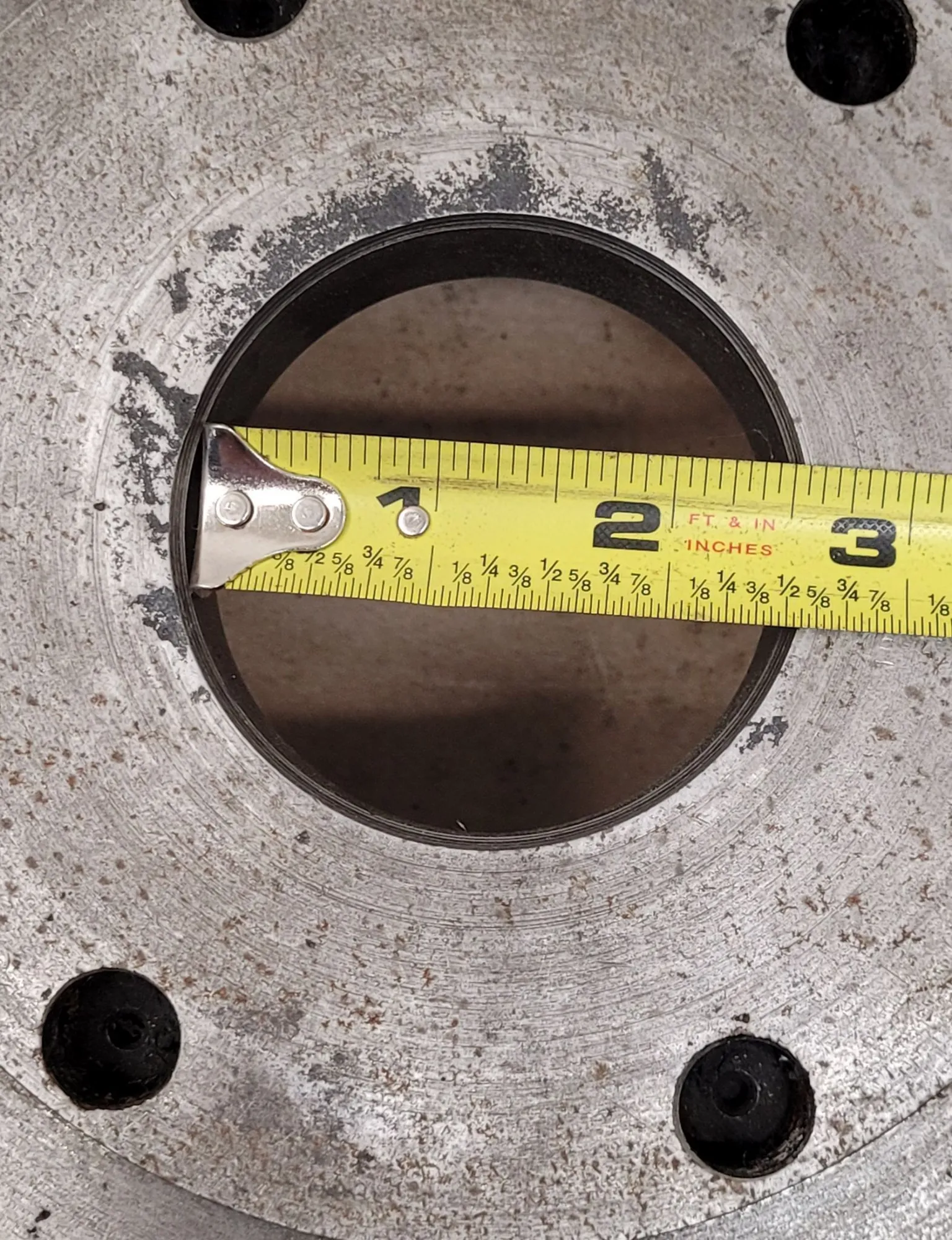 D1-6 LATHE CHUCK BACK PLATE, 10" OD, 6 PINS (0.875"), 2.5" BORE, 6" HUB OD - undefined
