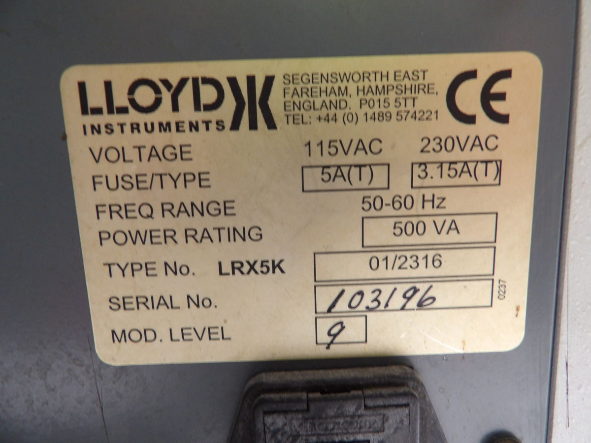 LLOYD INSTRUMENTS LRX5K COMPRESSION AND TENSILE TEST MACHINE - undefined