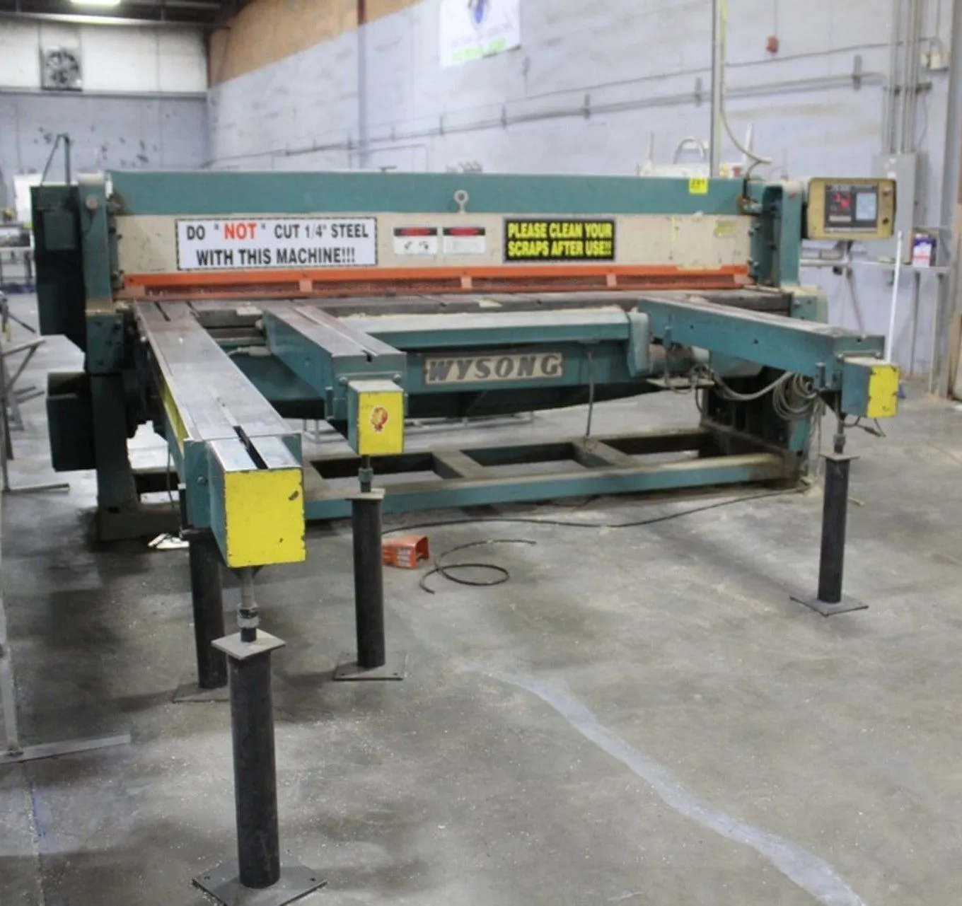 WYSONG 1010 POWER SQUARING SHEAR 10'X10GA 120" BLADE 10HP 60SPM - undefined