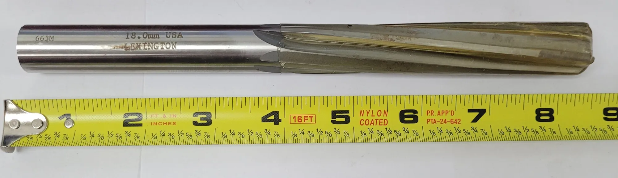 LEXINGTON 3621180 REAMER 18.0MM, 8-1/4” OAL, 23/32" SHANK DIAMETER - undefined