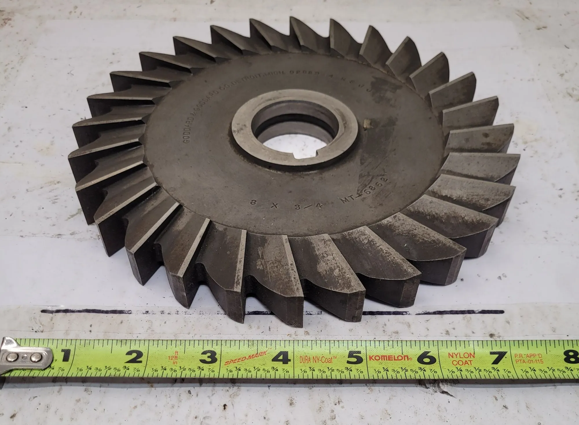 GODDARD & GODDARD MT-6862 SLIT SAWMILL CUTTER 8" DIAMETER X .75" THICKNESS X 1.5" ARBOR HOLE - undefined