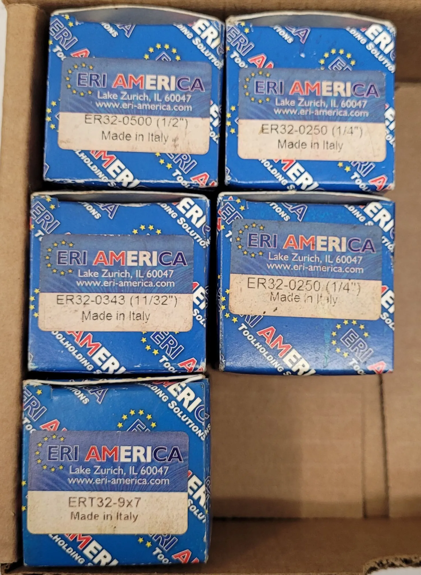 ERI AMERICA COLLETS, SET OF 7, TYPES ER 32 & TG100, VARIOUS SIZES - undefined