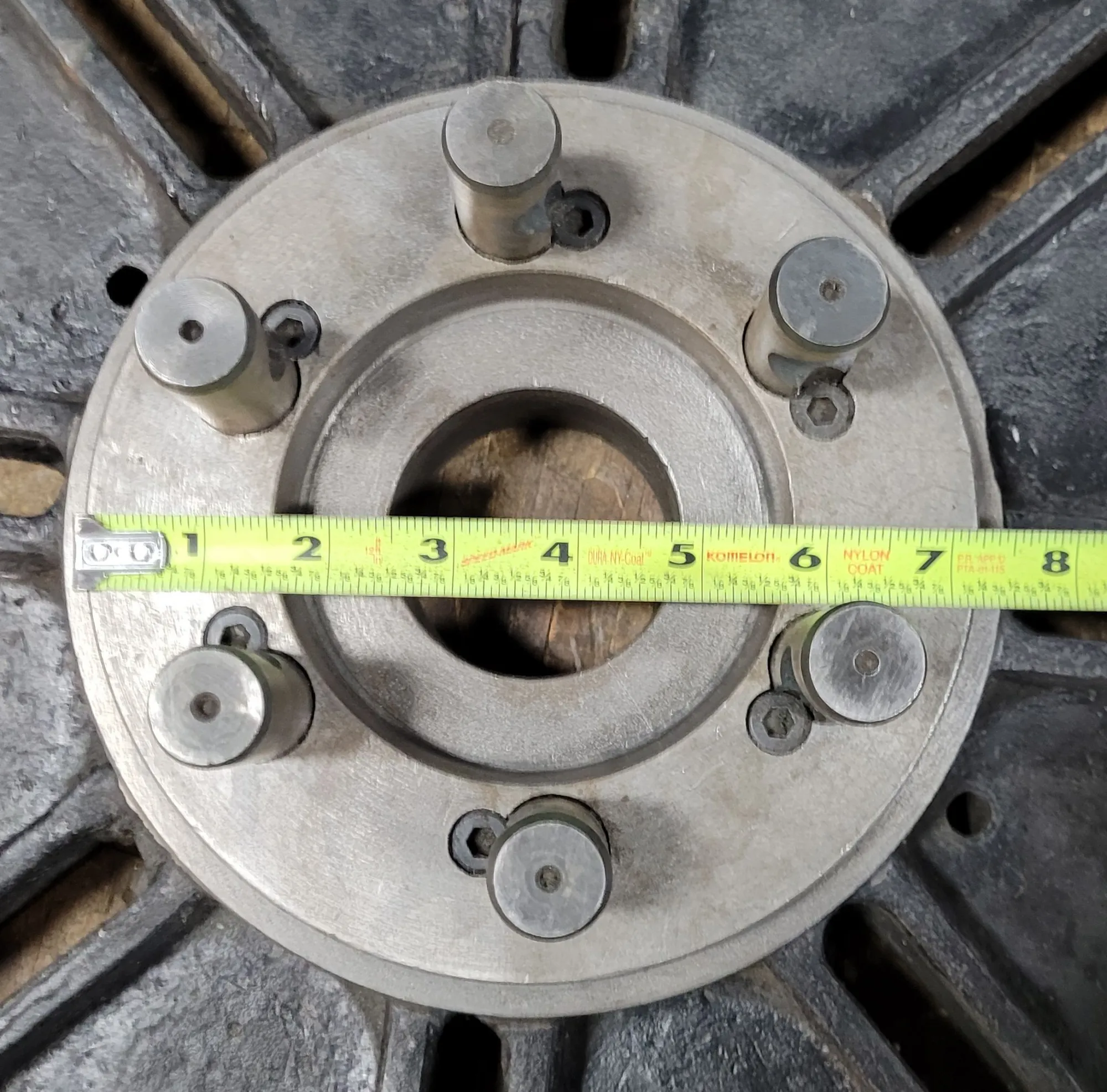 20" LATHE FACE PLATE, D1-6 CAMLOCK MOUNT, 6 PINS, 2.5" THROUGH HOLE - undefined