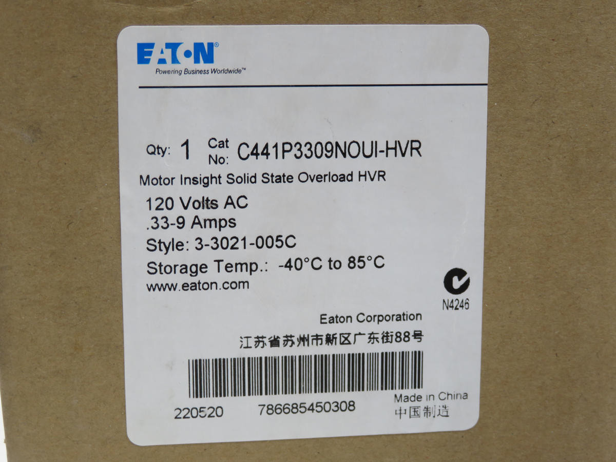 EATON C441P3309NOUI-HVR OVERLOAD RELAY For Sale | Aucto