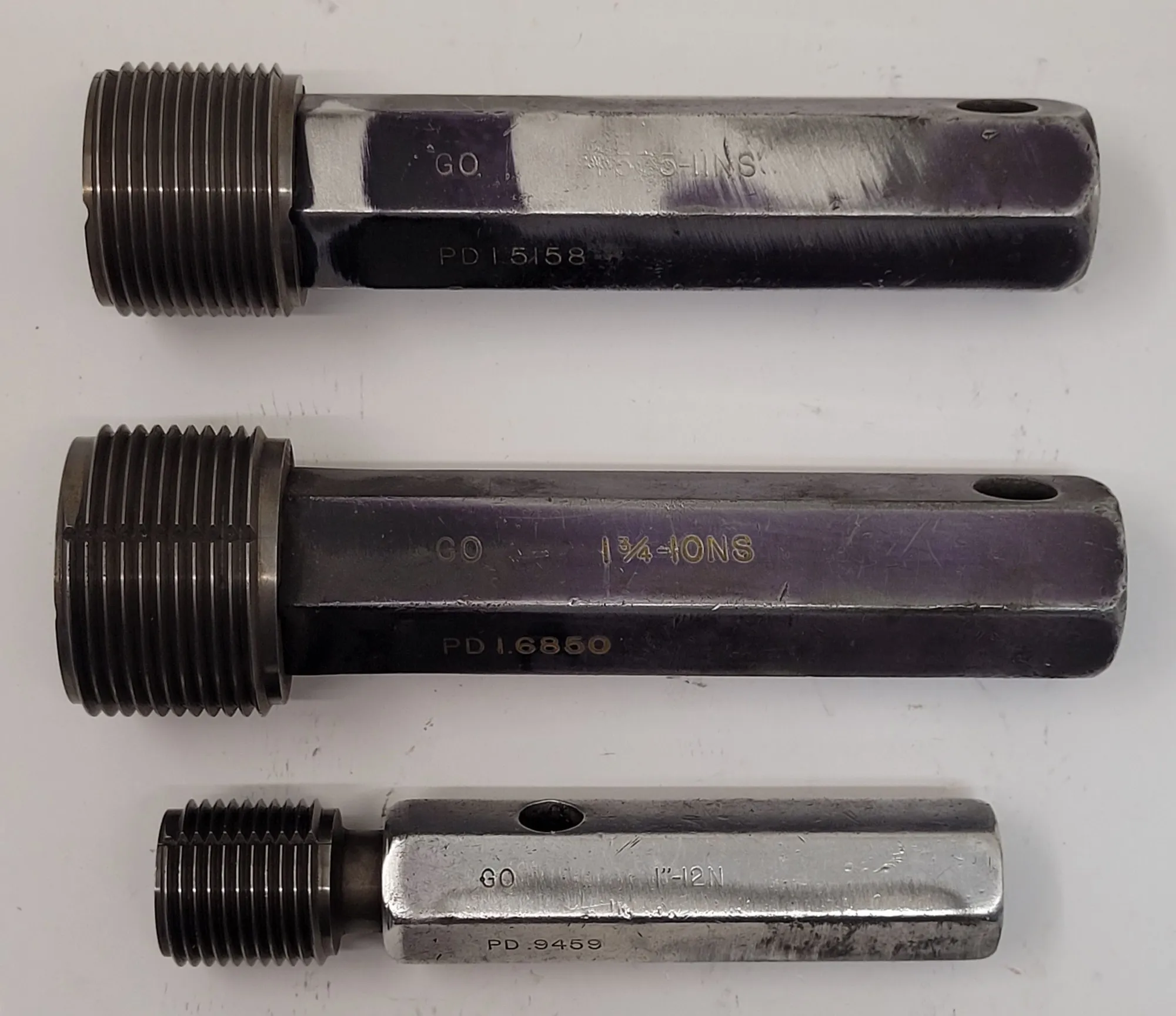 REPUBLIC GAGE CO. GO/NO GO PLUG GAUGE SET OF 3 - VARIOUS SIZES - undefined