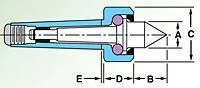 RITEN 12102 SUPER ACCURATE LIVE CENTER, 2 MORSE TAPER, HARDENED TOOL STEEL, ±.00004 ACCURACY - undefined