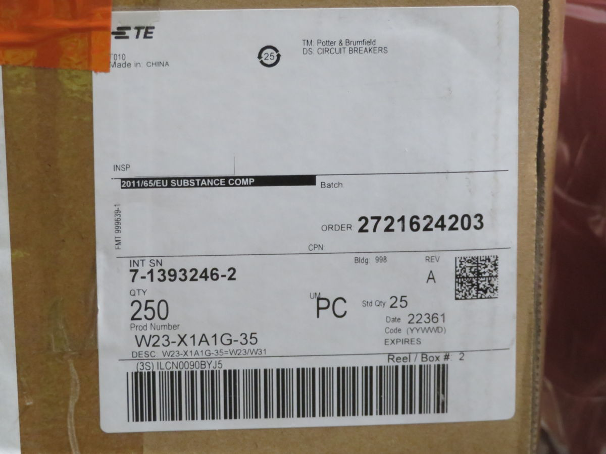 BULK QTY OF TE CONNECTIVITY W23-X1A1G-35 CIRCUIT BREAKERS - undefined