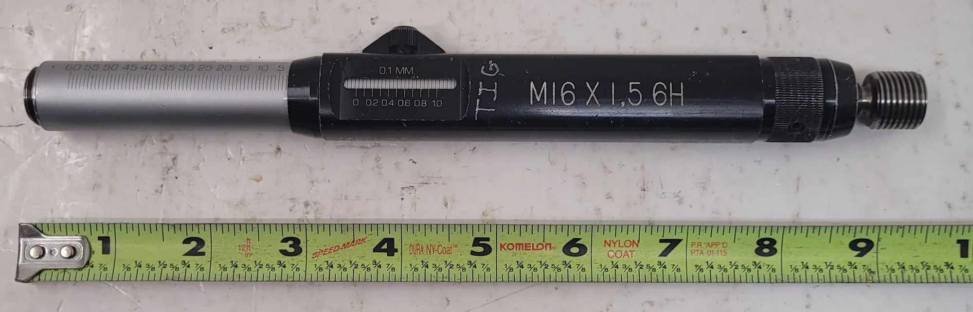 LEITECH M16X1.5-6H THREAD/DEPTH PLUG GAGE, GO/NO GO PITCH DIAMETER (15.026/15.216MM) - undefined