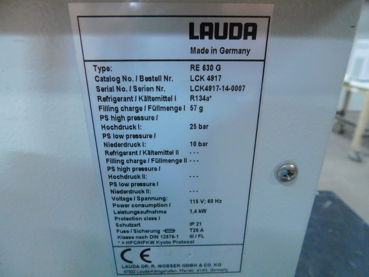 LAUDA RE 630 G HEATING/COOLING CIRCULATING WATER BATH - undefined